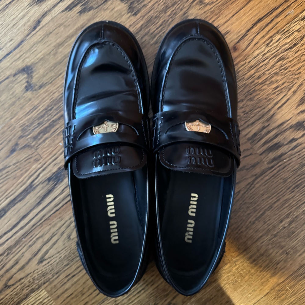 Women’s Miu Miu Leather Penny Loafers